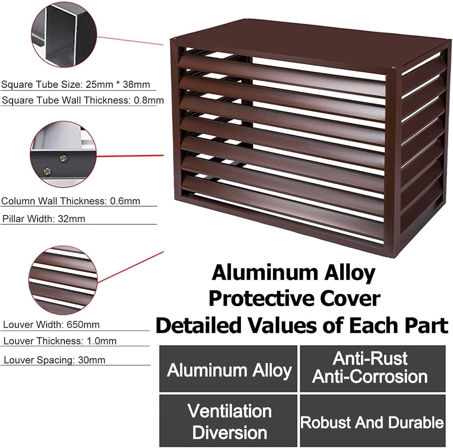 Aluminum Air Conditioner And Heat Pump Cover, Air Conditioner Fence Screen, Mini Split Air Conditioner Cover For Outside Units, Plant Display Rack Storage Shelf, Suitable For Indoor And Outd