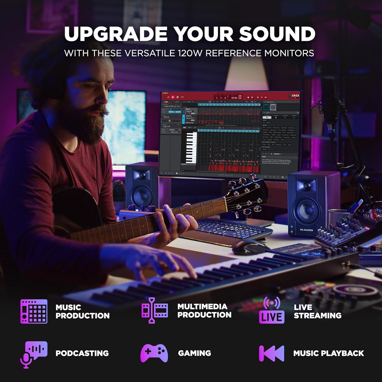 Numark Party Mix MKII DJ Controller Set - With DJ Mixer, Audio Interface, Studio Monitor Speakers and Headphones