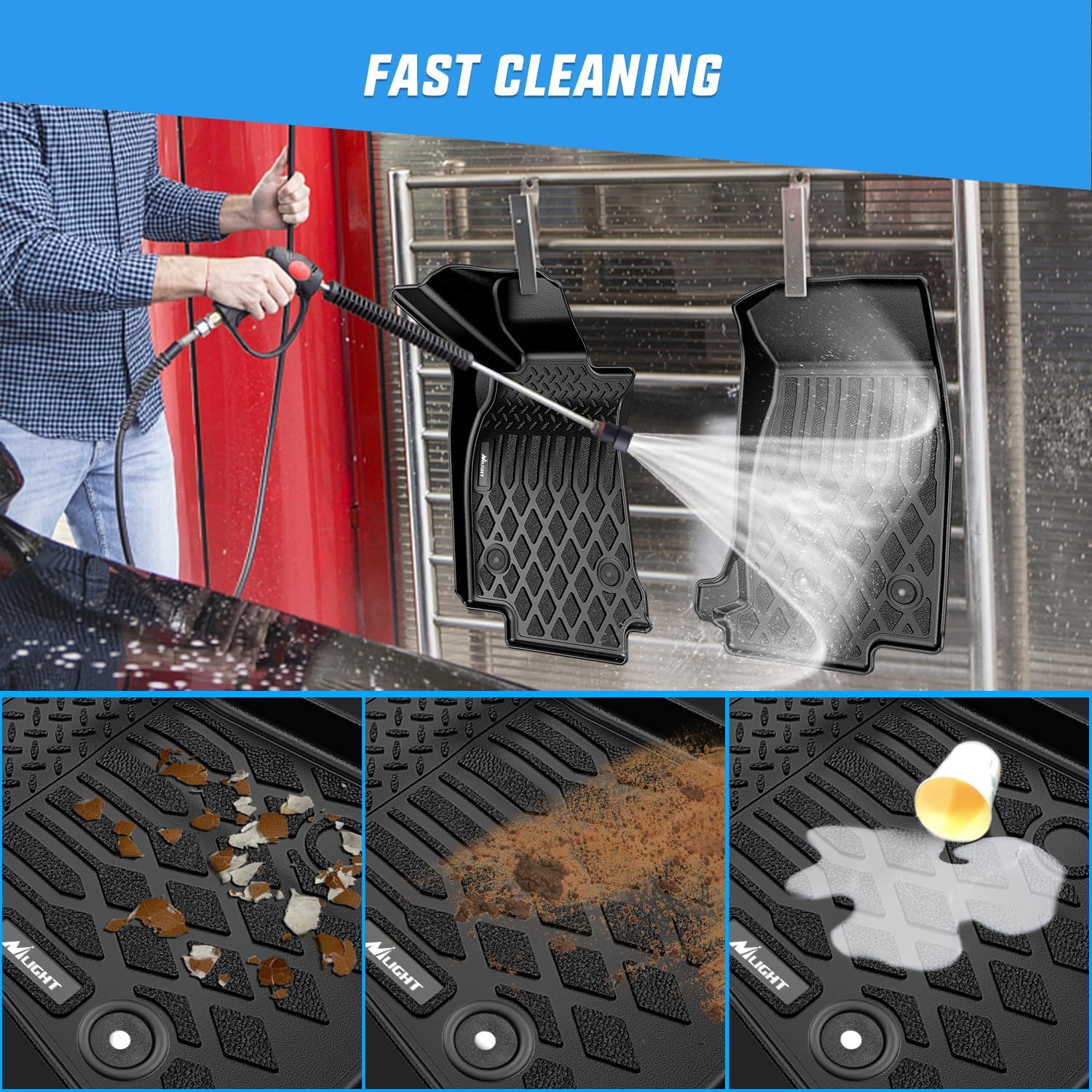 Nilight TPE Floor Mats for Cadillac CT5 2019 2020 2021 2022 2023 2024 All Weather Custom Fit Heavy Duty Floor Liners