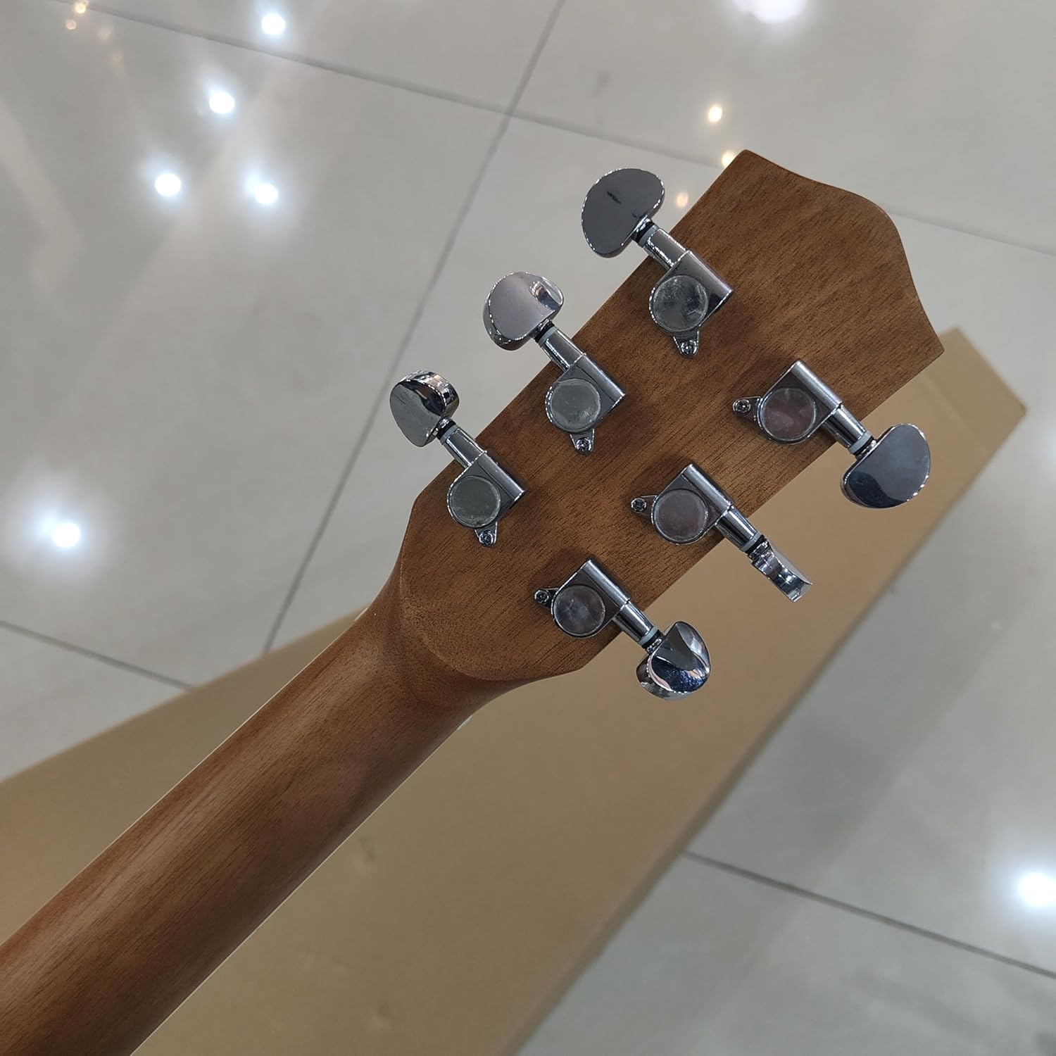 Acoustic Guitar, Pink, 6-String with Decorative Rosette