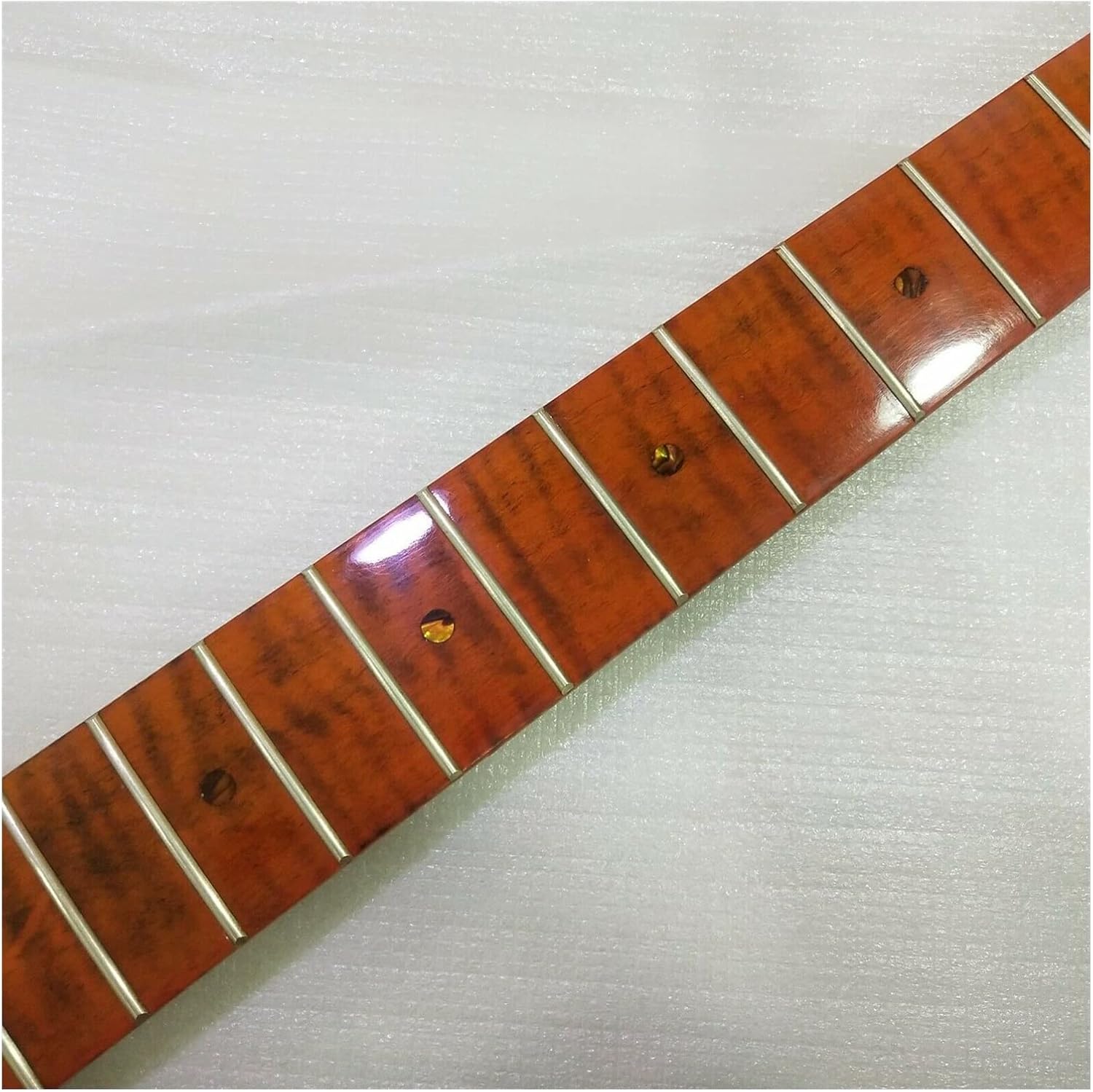 1pc Maple Electric Guitar Neck 21 Fret Maple Fretboard Abalone Dots Inlay Unfinished Guitar Neck