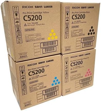 828422 828423 828424 828425 Genuine New Black Cyan Magenta Yellow Toner C5200S C5210S