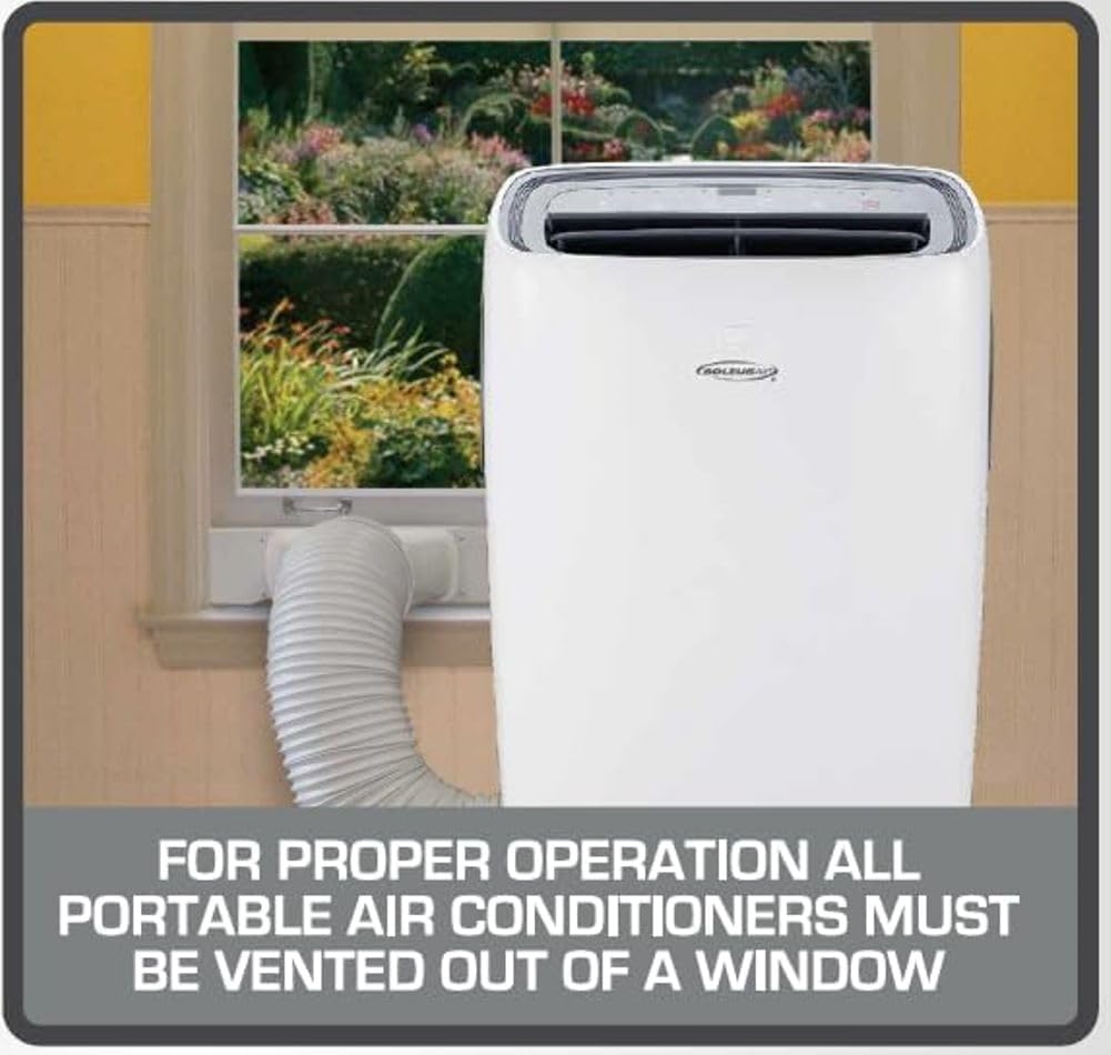 KY-120HP Portable Air Conditioner with Heat Pump, White, 12000 BTU Cooling Capacity, 10000 BTU Heating Capacity, 132 Pints/Day Dehumidifier Capacity, 24-Hour Programmable Timer