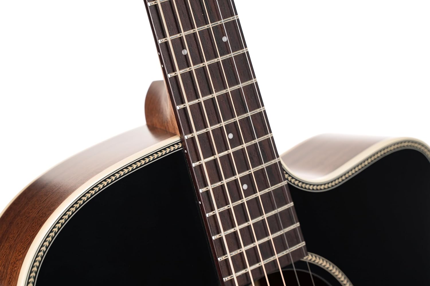 Cort Essence Series ES-OC4 Orchestra Model Cutaway Acoustic Electric Guitar, Black Top Semi Gloss (OC4BTSG)