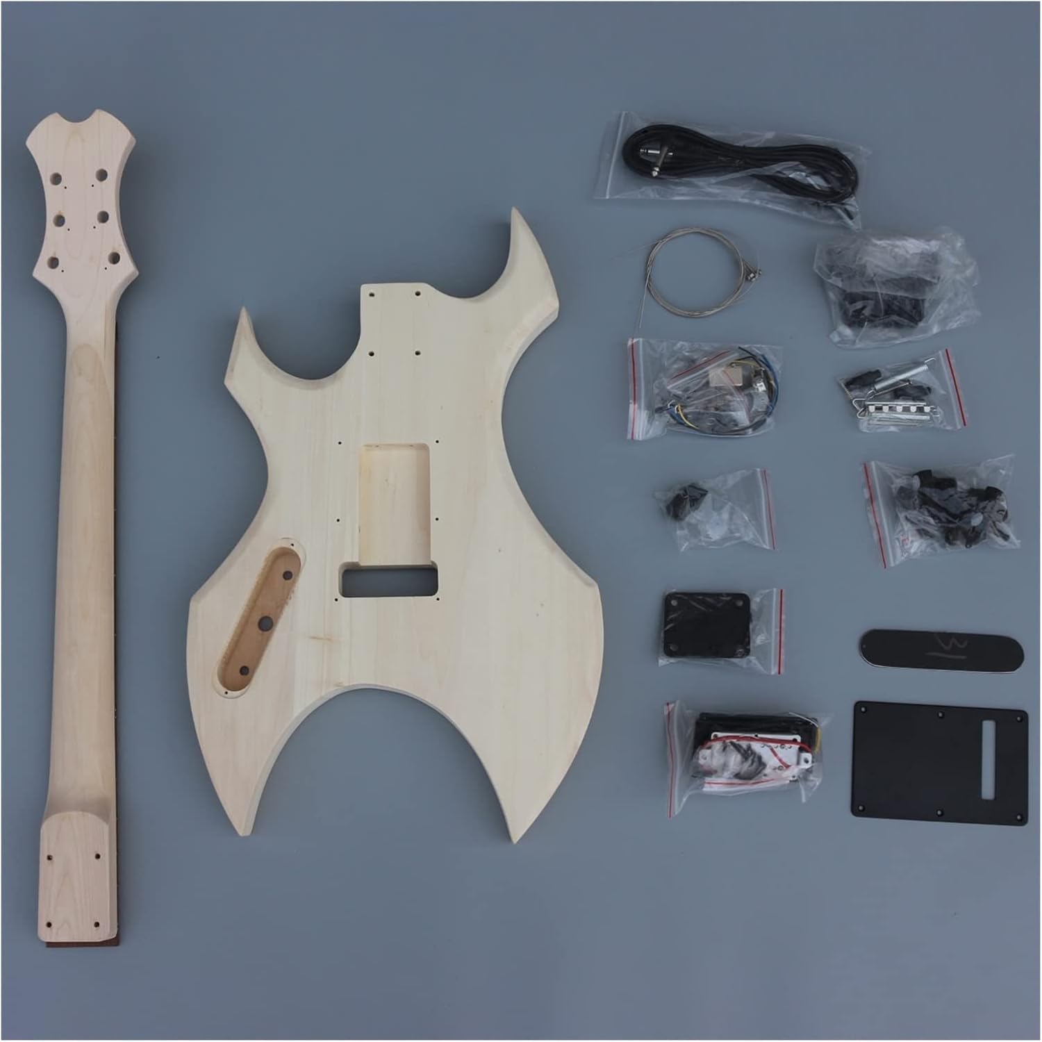 Basswood Body Mahogany Neck 24 Frets Rosewood Fretboard with Electric Guitar Hardwares Unfinished Guitar Set