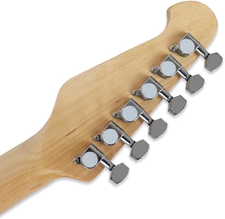 Full size electric guitar kit package black color single tremolo bridge with 5W plug in charging amplifier portable travel amp set practice for beginner starter with strap gigbag bundle (BKST-30)