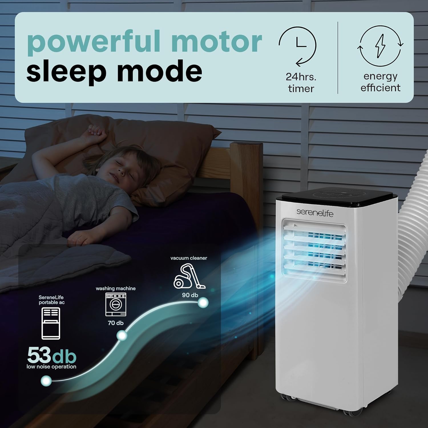 SereneLife 8000 BTU Portable Air Conditioner, Compact 3-in-1 Portable AC for Room Up to 350 Sq Ft with Dehumidifier & Fan Function, Remote Control, Window Mount Kit, Single Duct, 13