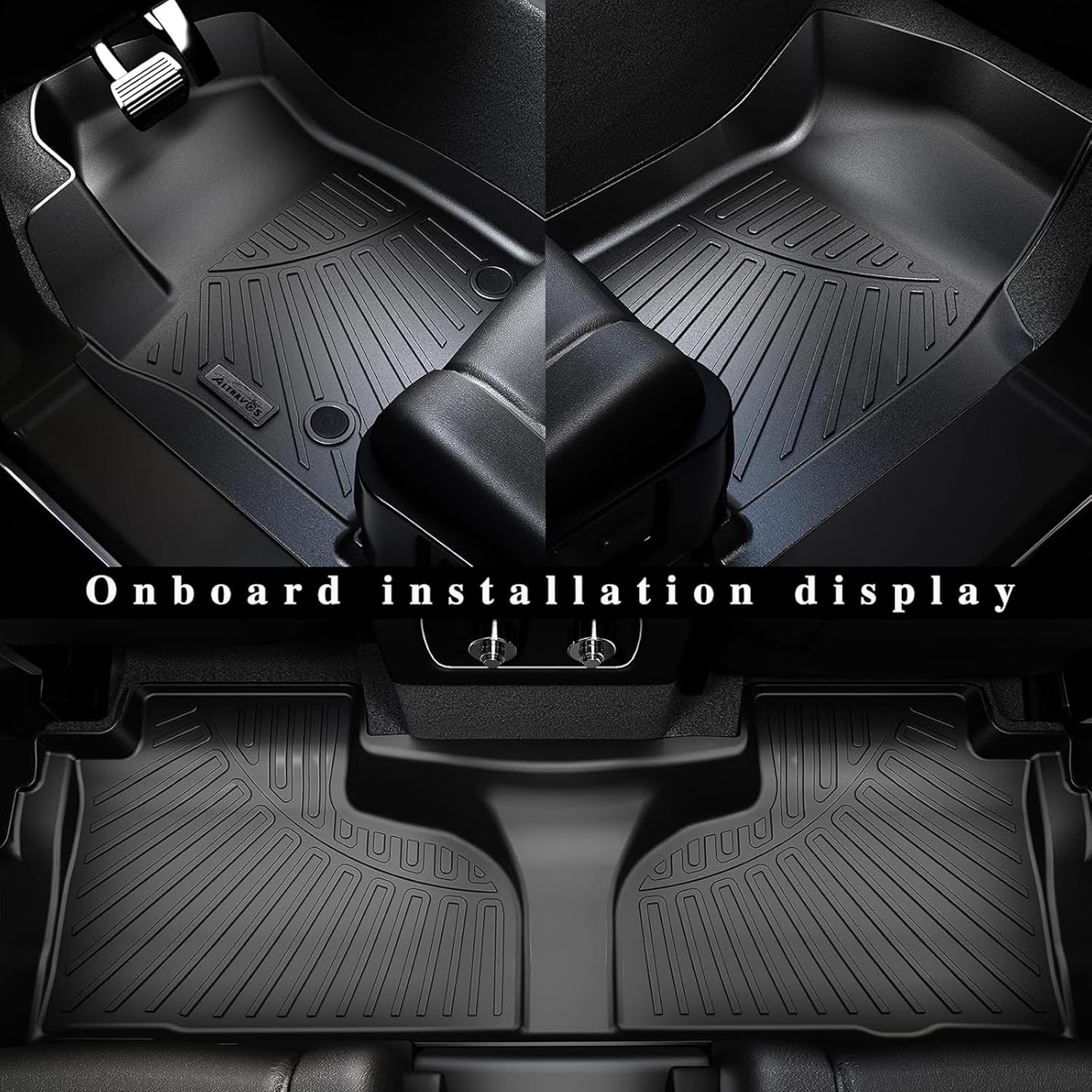 Floor Mats for Cadillac Vistiq EV (Only Fit 6 seat) with Cargo Mat & Backrest Mat, TPE All Weather Protection Full Set Car Liners Accessories 2nd & 3rd Row Covering The Backrest Mat