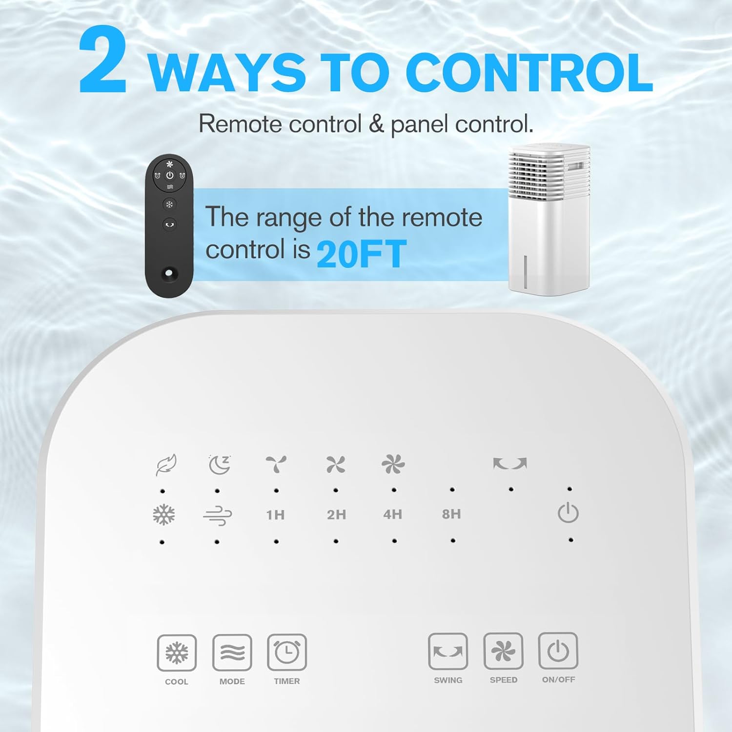 Windowless Portable Air Conditioner, 15H Timer & 120°Oscillation, 3-IN-1 Portable AC Unit with Remote, 2-Gal Tank, 3 Modes & 3 Speeds, Ultra-Quiet 24