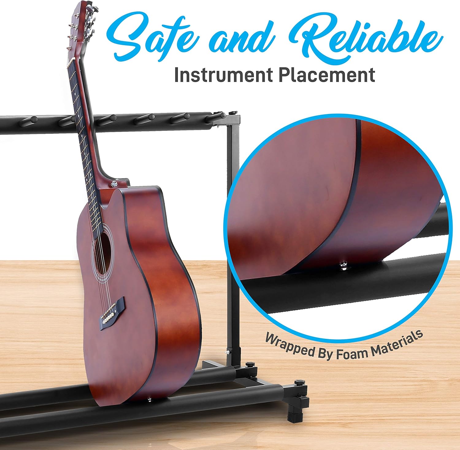 Pyle 9 Guitar Stand Portable Collapsible Rack Holder for Acoustic Electric Bass Guitar & Snark SN5X Clip-On Tuner for Guitar Bass Violin