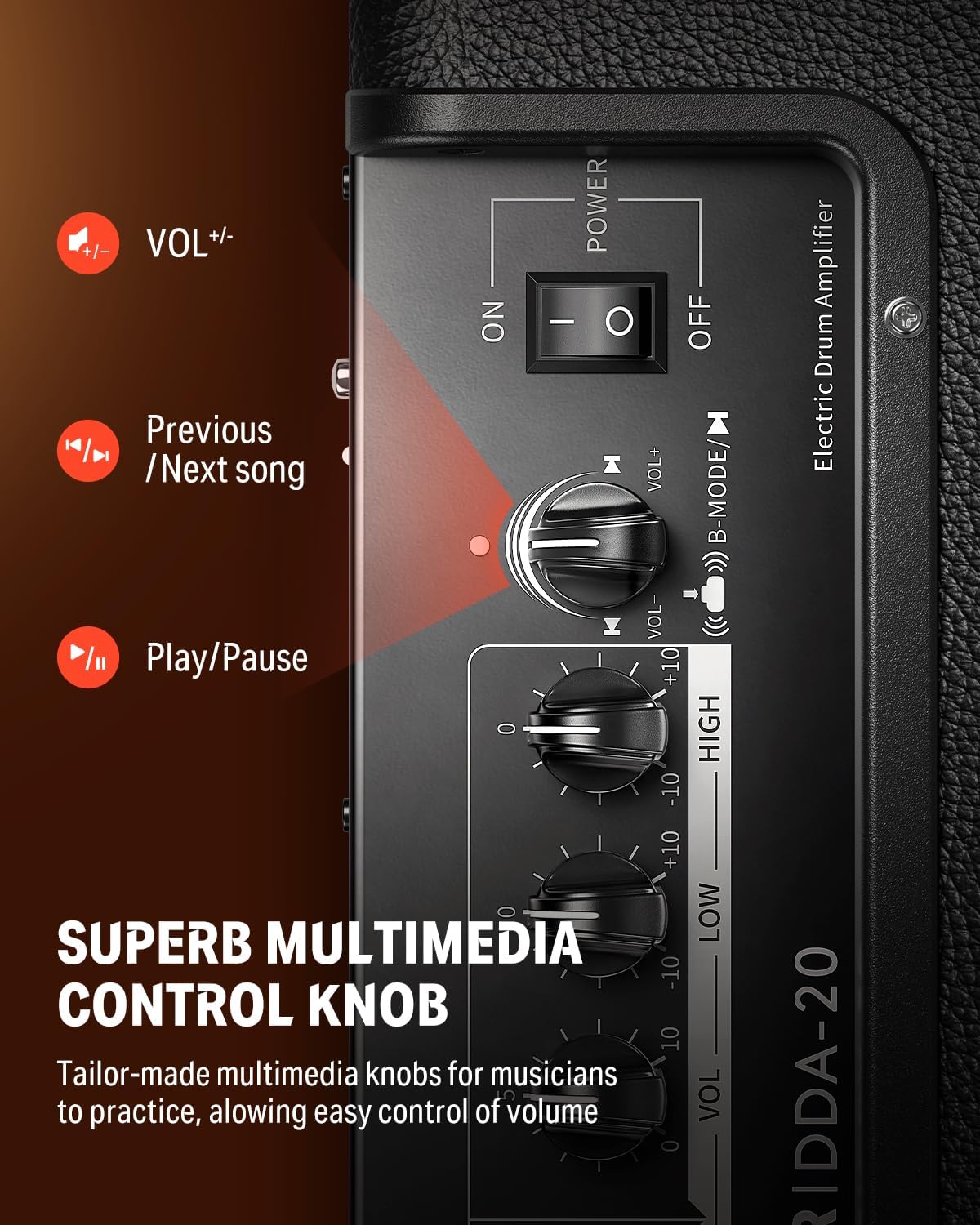 Donner Mini Electric Drum Amp 20W, Wireless Electronic Drum Amplifier Keyboard Speaker DDA-20 & DED-300X Electronic Drum Set, Electric Drum Kit with 10