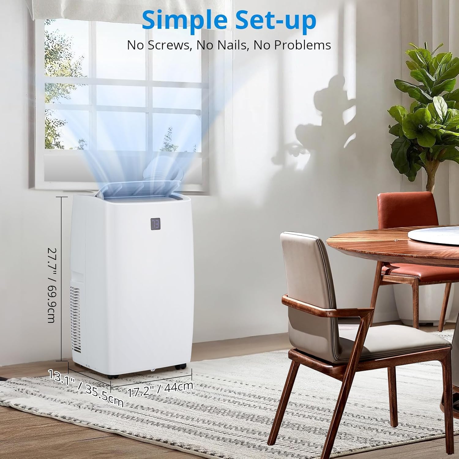 12000 Btu Portable Air Conditioner, Remote Control AC for Room Up to 450 Sq. Ft, 3 in 1 AC Unit, Dehumidifier & Fan with Digital Display, Smart Sleep Mode