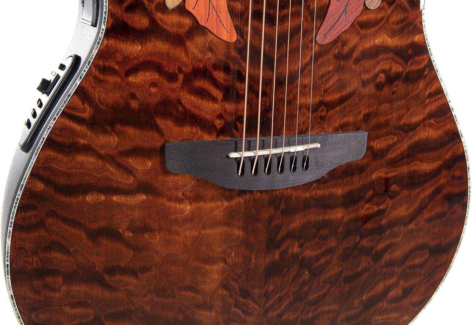 Ovation Celebrity Elite Plus CE44P-TGE A/E Guitar - Dark Tiger Eye, Black