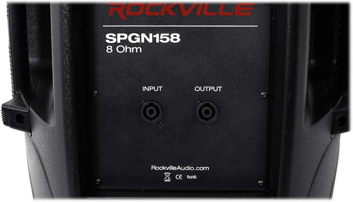 Rockville SPGN158 Bundle: 15-in Passive 1600-Watt DJ PA Speakers, 8-Ohm Lightweight ABS Cabinet, Titanium Compression Driver, Pole-Mount Design, 2-Piece