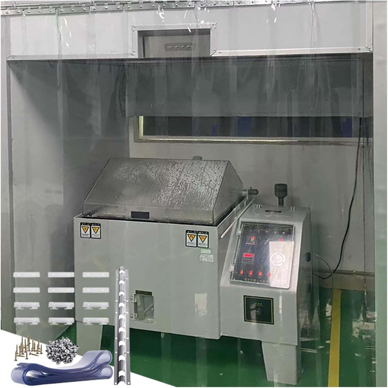 Walk in Cooler Plastic Strip Door Curtain, Transparent PVC Curtain Quarantine Area for Air Conditioner Room, Kitchen Decor Curtain, Easy to Install(195x400cm/76.77x157.48in)