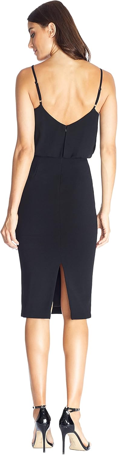 Dress The Population Womens Alondra Blouson Tank Pencil Skirt Midi Dress
