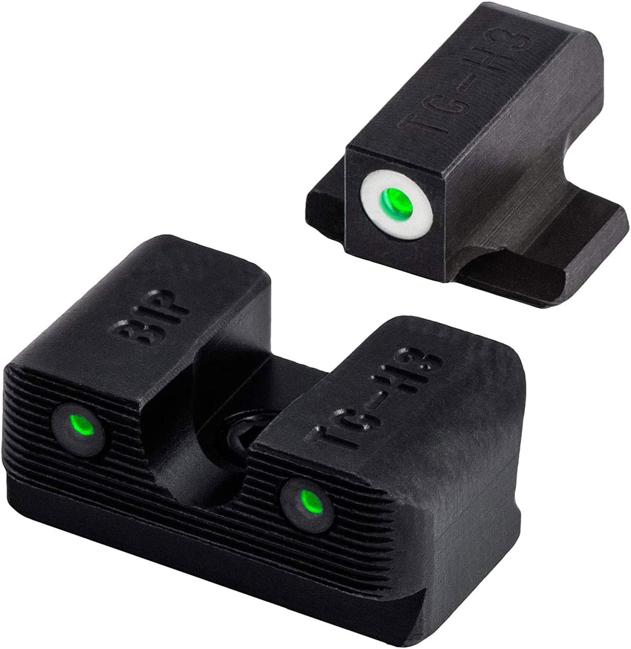 TruGlo Tritium Pro Glow in The Dark Gun Handgun Glock Pistol Laser Sight Accessories with Rear Colors for Beretta PX4 Storm and Green Light, Black