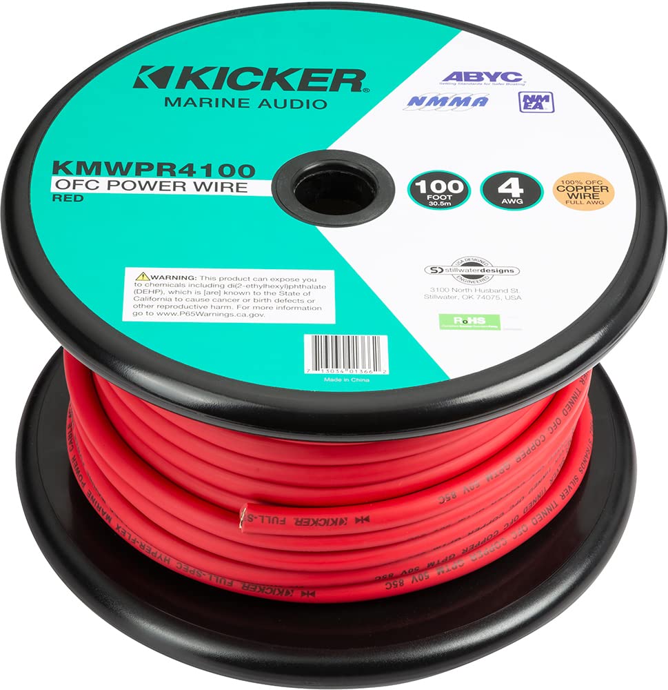 Kicker KMWPR4100 (47KMWPR4100) 4AWG Marine Power Wire 100FT