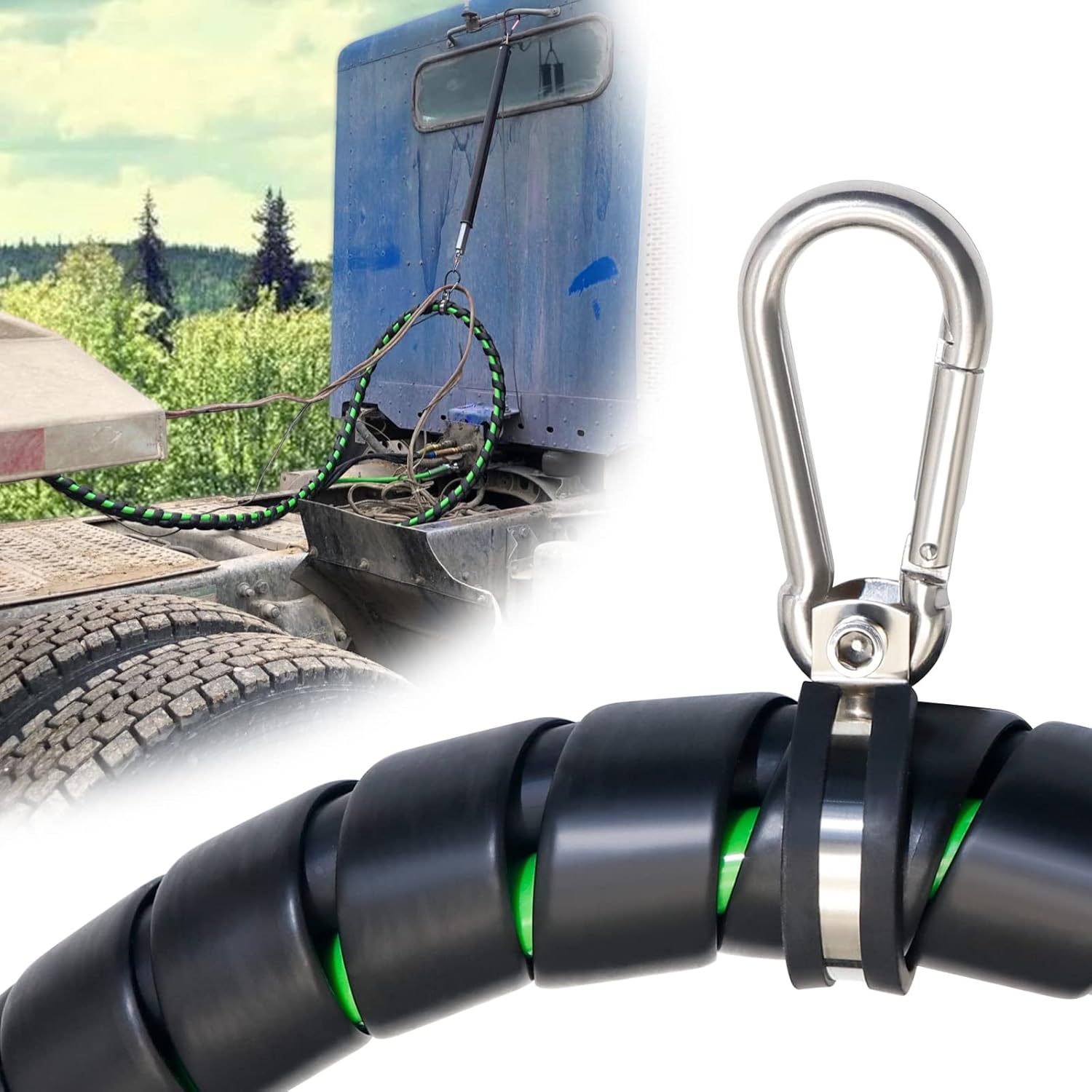 12ft 3 in 1 Air Lines for Tractor Trailer Freightliner ABS Air Brake Lines Tractor Truck Glad Hand Air Hose