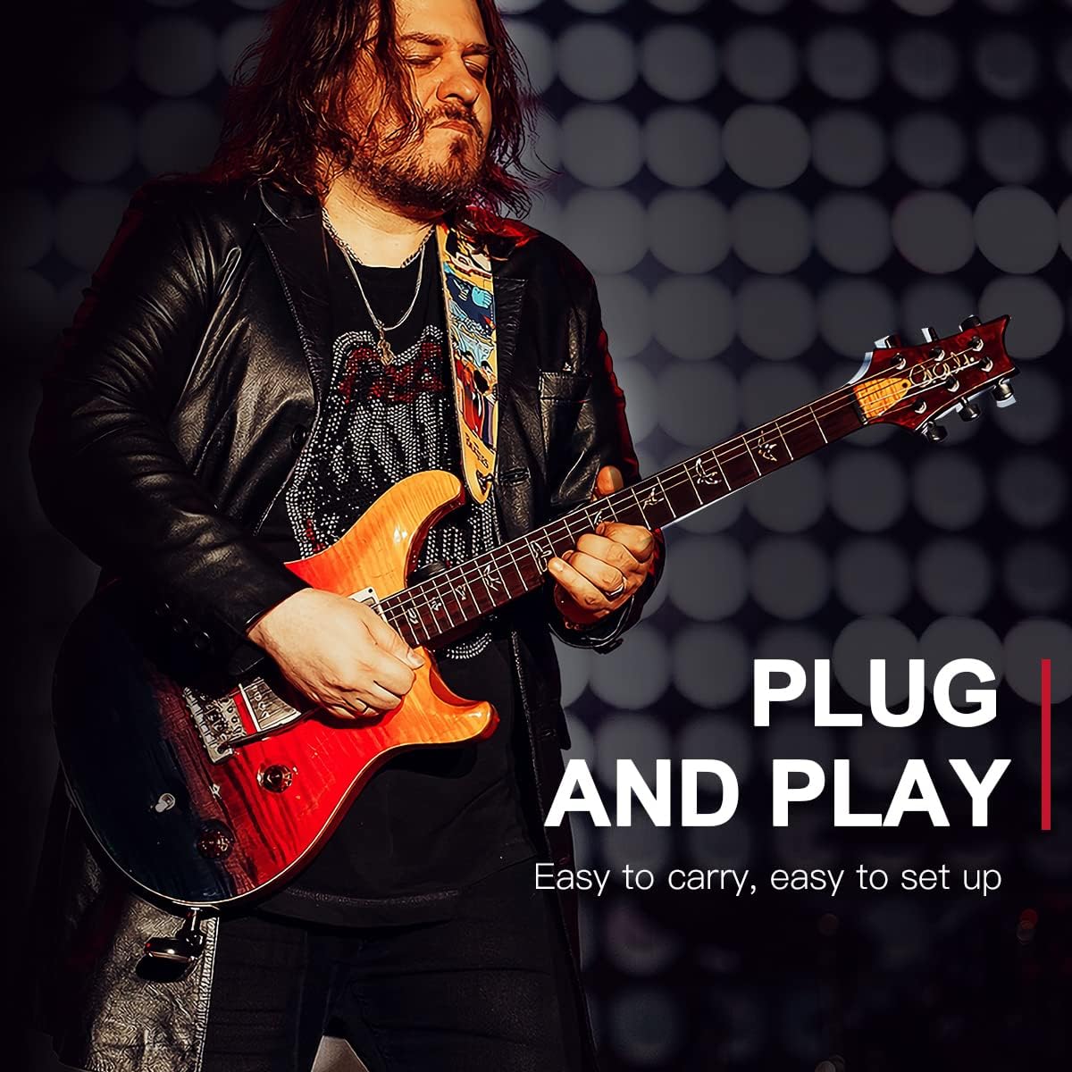 Xvive U2 Guitar Wireless System with Transmitter and Receiver for Electric Guitars, Bass, Violin (Red)