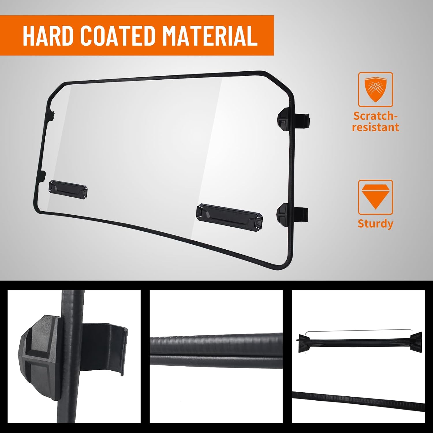 Full Vented Windshield Compatible with 16-25 Polaris General 1000, 17-25 General 4 1000, 20-25 General XP/ XP4 1000 Accessories Clear Hard Coat Poly Front Windscreen Replacement for 2884337