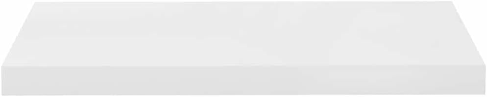 Wall Shelf High Gloss White Honeycomb MDF Floating Shelves for Wall 9.3x23.6x1.5 in for Living Room Bedroom Office Bathroom Decor Compact Storage