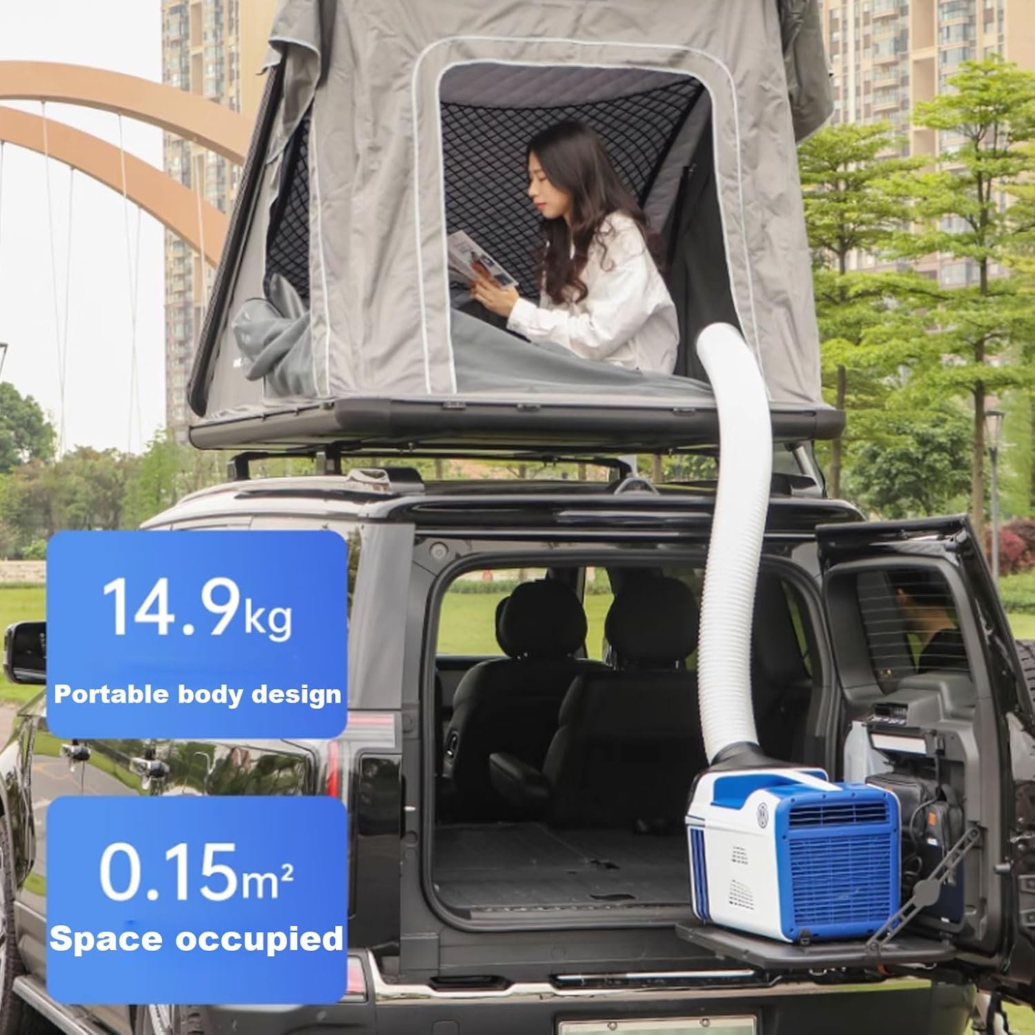 Personal Air Conditioner 4 in 1 Camping Ac Air Cooler for Room 4 Wind Speeds Low Energy Consumption with Touch Panel Top Handle Design for Home/Office 220v