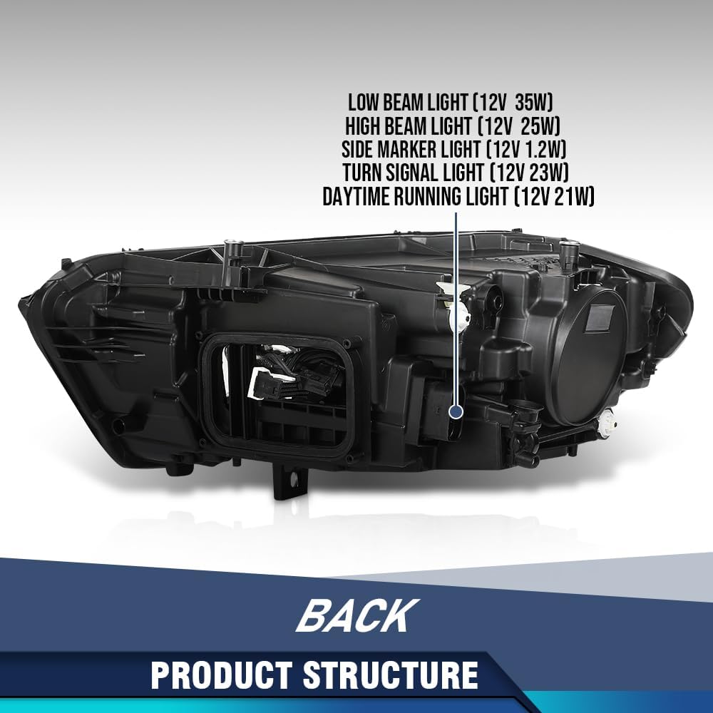 PIT66 LED Front Headlight Headlamps Assembly Right side Compatible with Benz W177 A Class A220 A250 2019-2022 Without modules, ballasts and other extra accessories A1779066001, A1779061603 Clear Lens