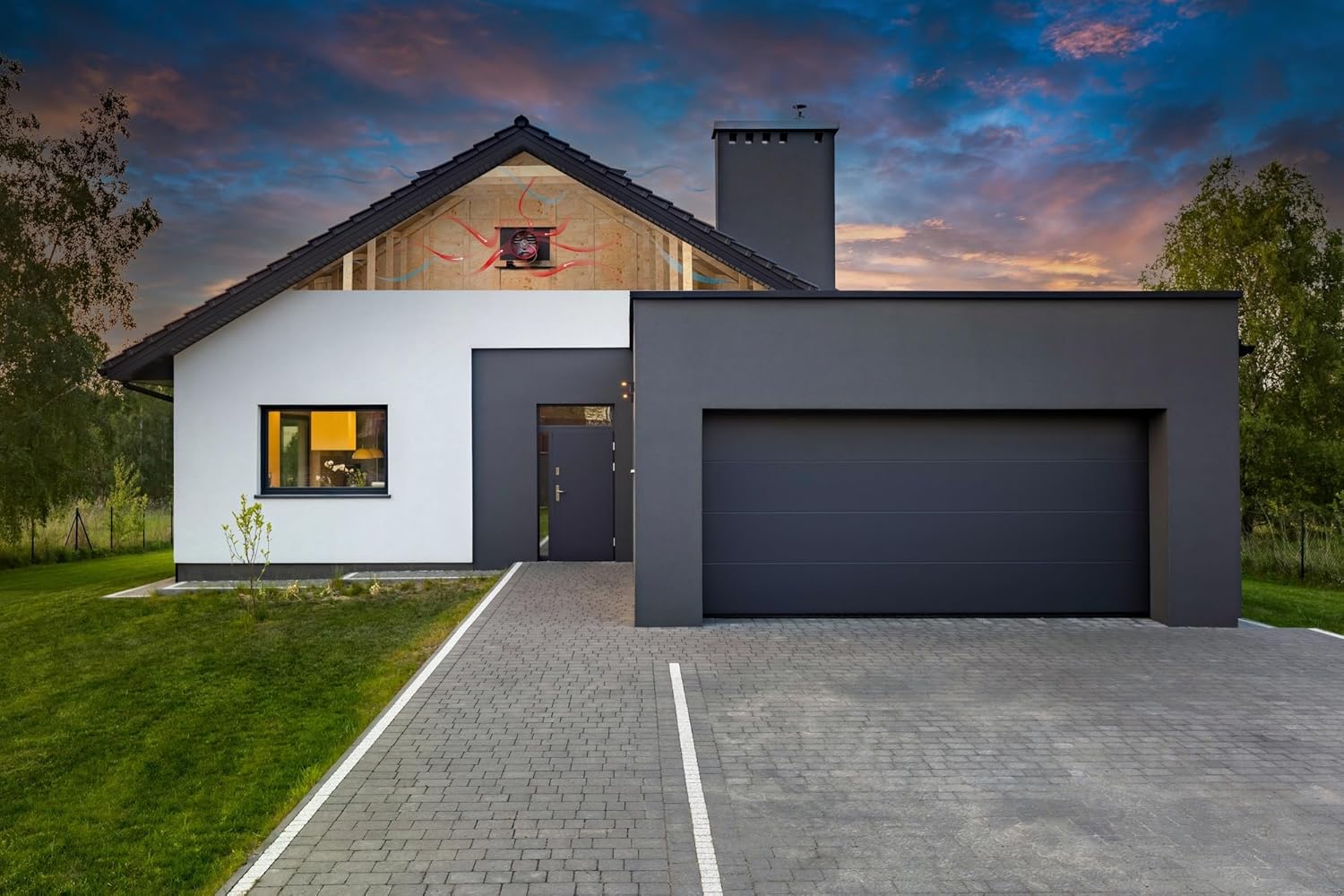 Quietcool AFG SMT PRO-3.0 Smart Attic Fan for Gable Vents - 2940 CFM - Smart App Control - Thermostat and Humidistat - 20ft Power Cord - Plug-and-play - Two Speed