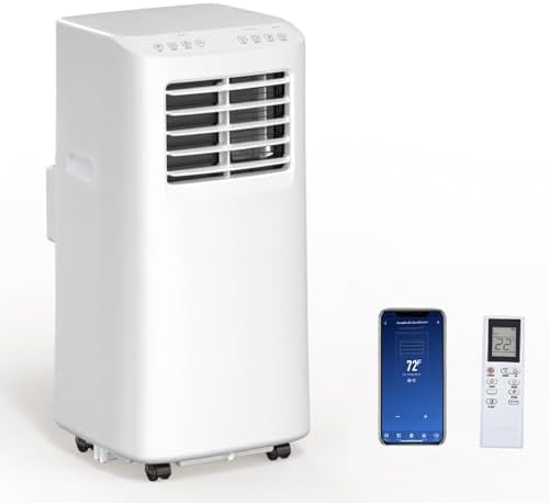 Bonnlo Smart 8,000 BTU Portable Air Conditioner with Remote & APP Function, 3-in-1 Coolor, Dehumidifier, Fan for Rooms up to 300 Sq.Ft., Floor AC Unit with Timer, Rolling Wheels & Installation Kit