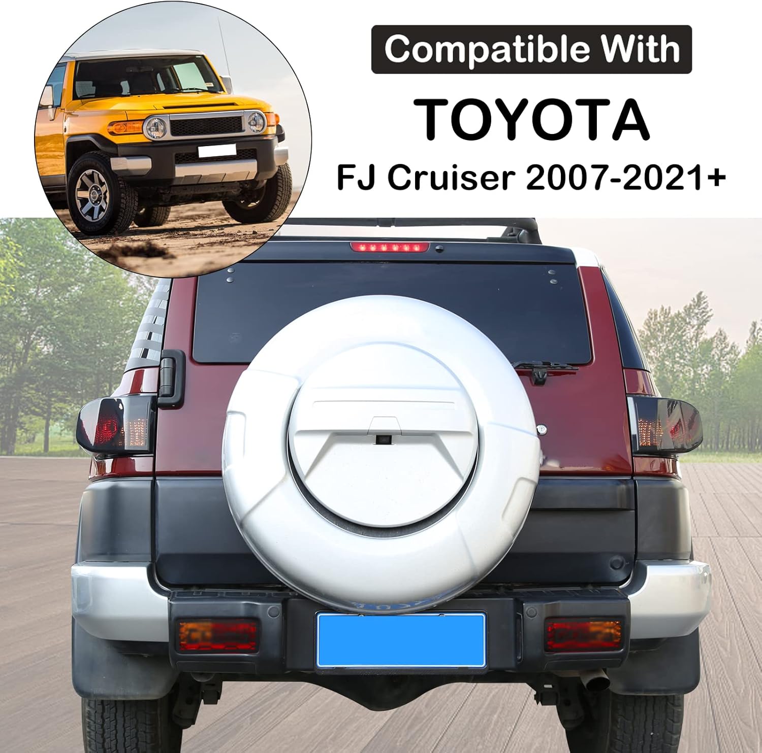 Car Tail Light Lamp Cover Compatible with Toyota FJ Cruiser 2007-2021 Rear Taillight Cover Tail Lamp Shell Shade Smoked Tintlight Lamp Trim Cover Rear Headlight Blackened Protection Cover Accessories