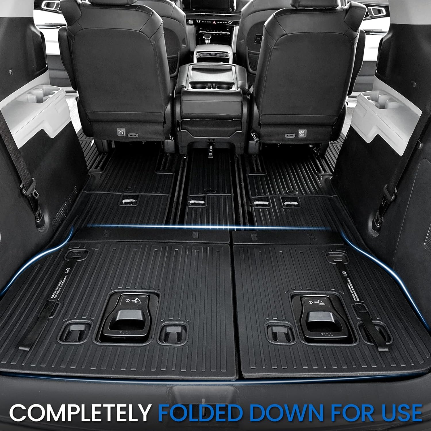 Cargo Lower Mat Backrest Mats for 2022-2025 2026 Kia Carnival, All Weather TPE Seat Back Liners Trunk Lower Well Mat Cargo Liner Accessories (Backrest Mats for 3rd-Row+ Cargo Lower Mat)