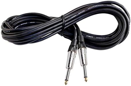Fat Toad 20FT Guitar Instrument Cables (ShieldedPRO X Series) 10-Pack – 1/4 Inch TS Jack Patch Cords with Gold Straight Ends, 24 AWG for Amp, Bass, Studio