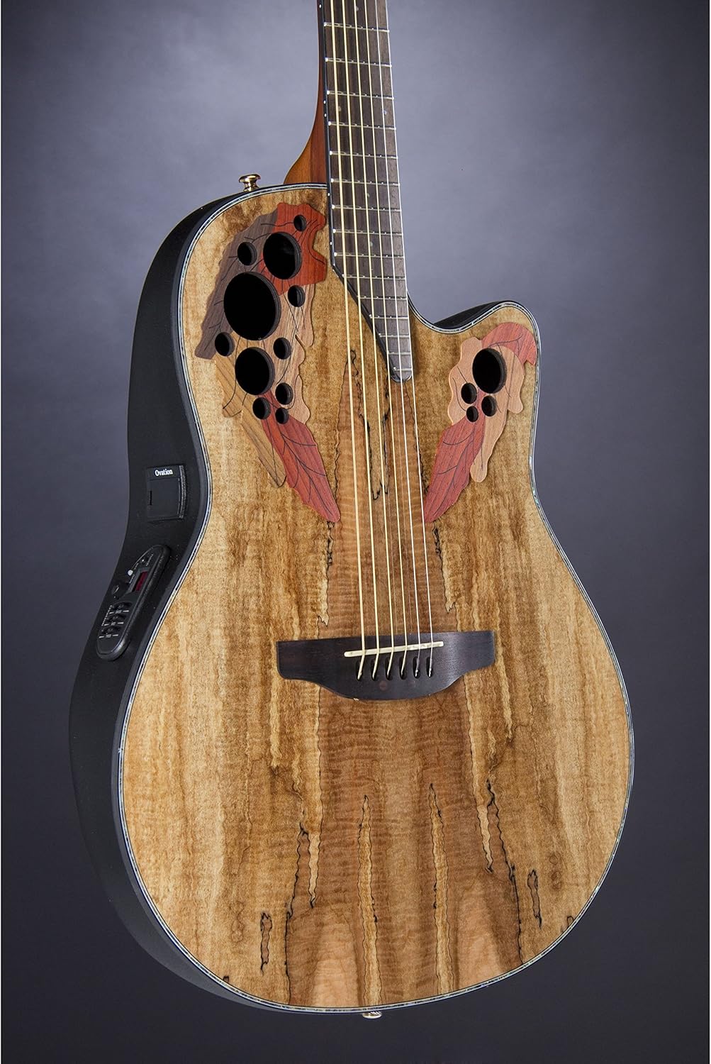 Ovation CE44P-SM Acoustic-Electric Guitar, Spalted Maple