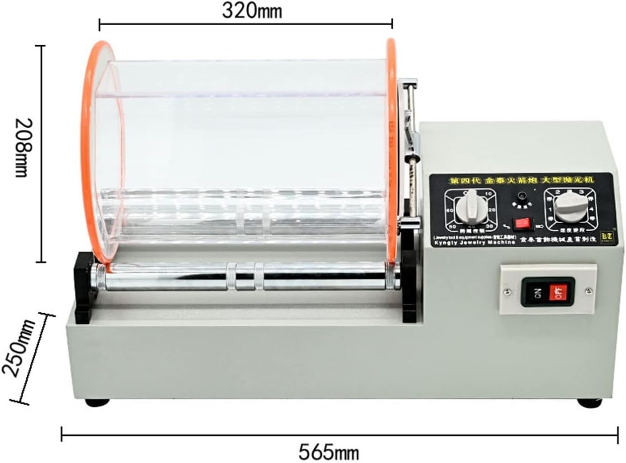 Jewelry Polisher, Gemstone Polishing Kit Barrel Machine Four Speed Setting Work Coin Cleaning Time and Large Jewelry Equipment,Jewelry Polishing Machine