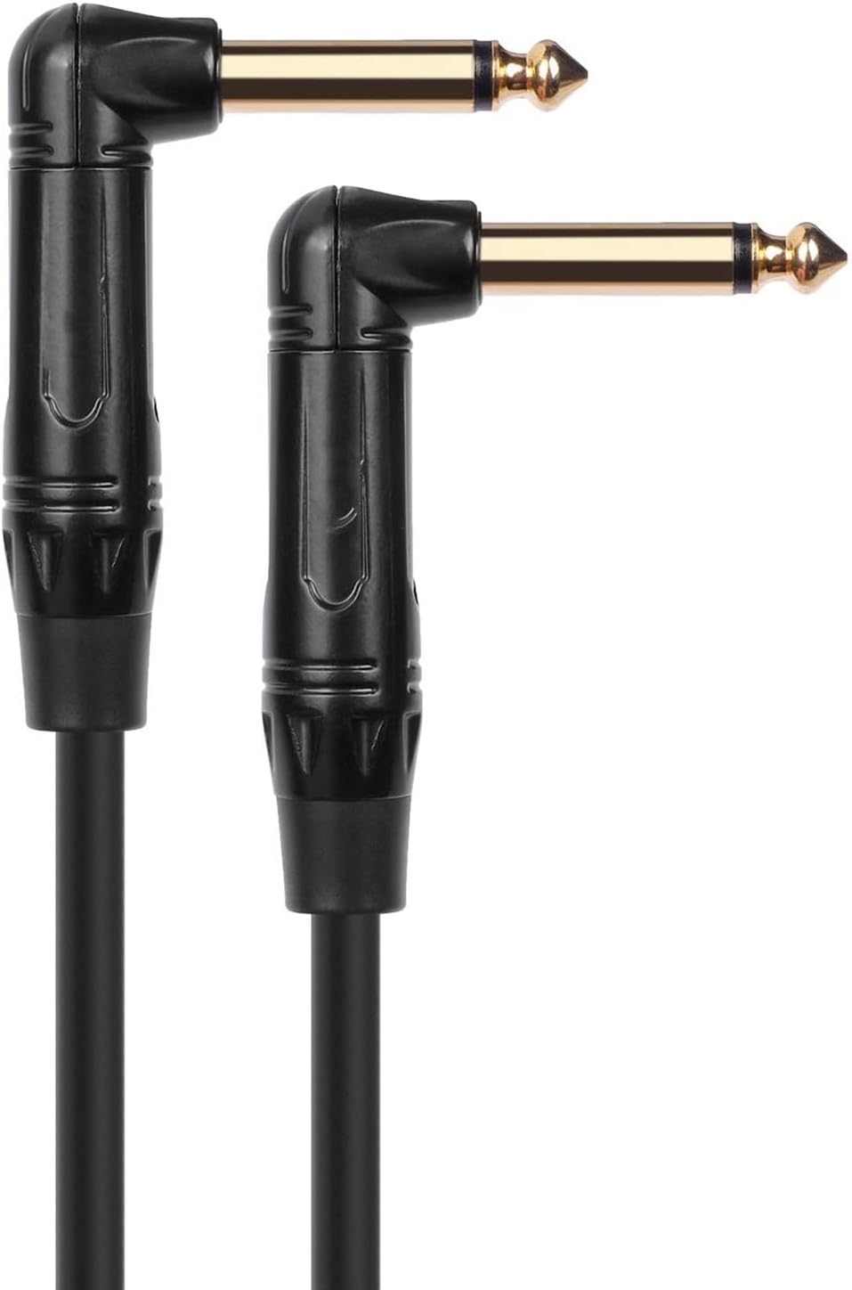 Guitar Cable 1/4 Inch to 1/4 Inch Right Angle 6.35mm to 6.35mm Guitar Cable for Amplifier E-Piano (Color : Black, Size : 10m)