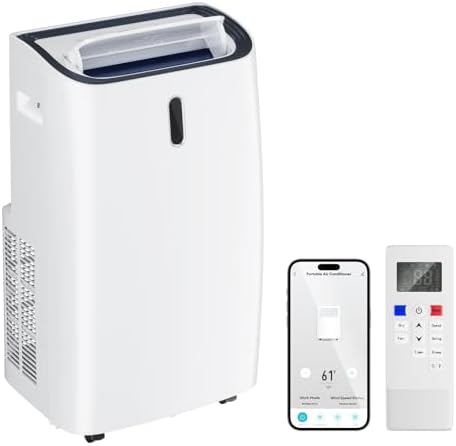 TABU 14,000BTU Portable Air Conditioners with Heater, 4-in-1 Portable AC Unit with Heating, Dehumidifier, Fan Mode, WIFI&Remote Control, for Rooms up to 700 Sq.Ft., Window Mount Kit Included