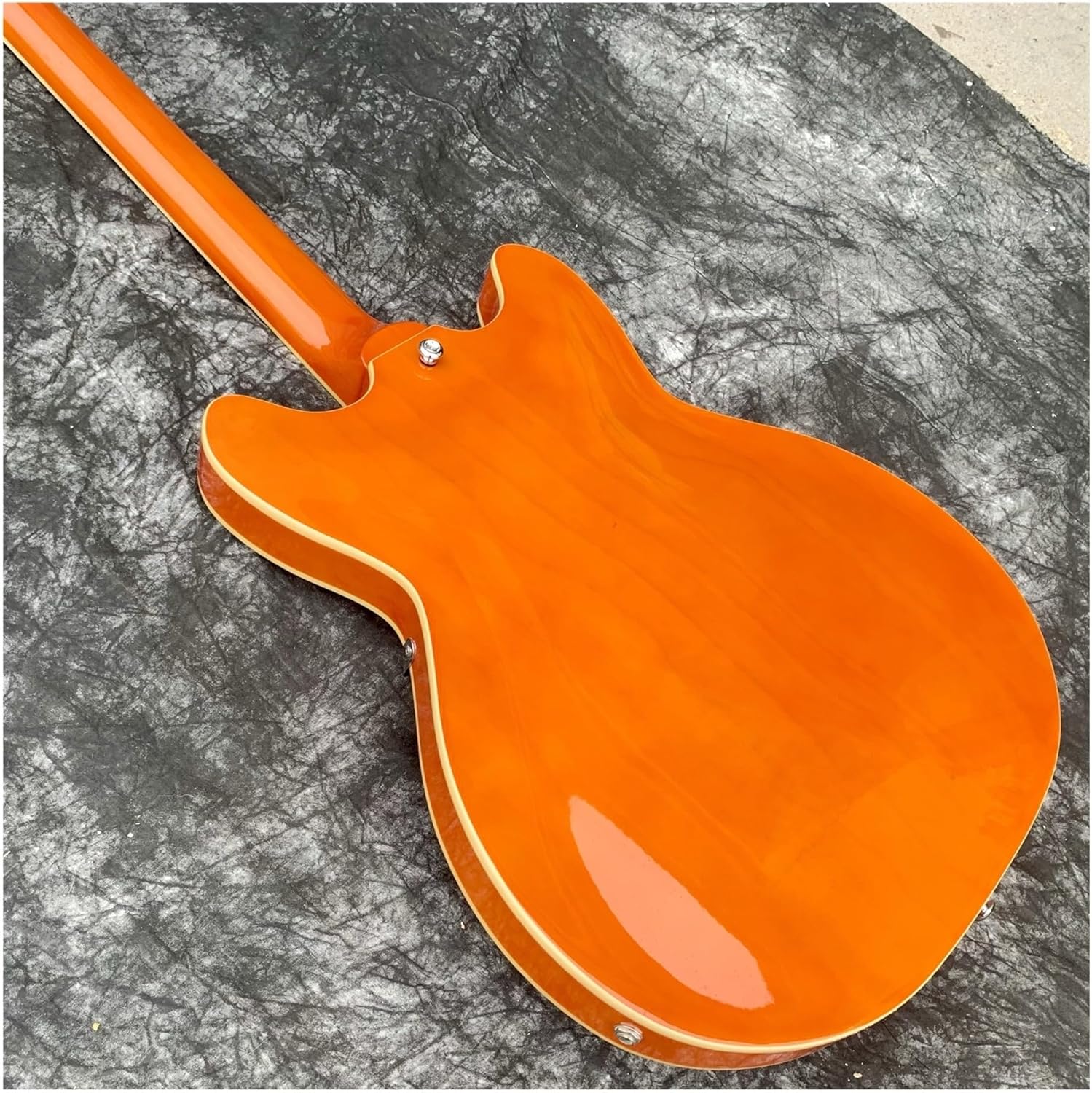 Beginner Electric Guitar Kits Original Transparent Orange Semi Hollow Jazz Electric Guitar For Performance