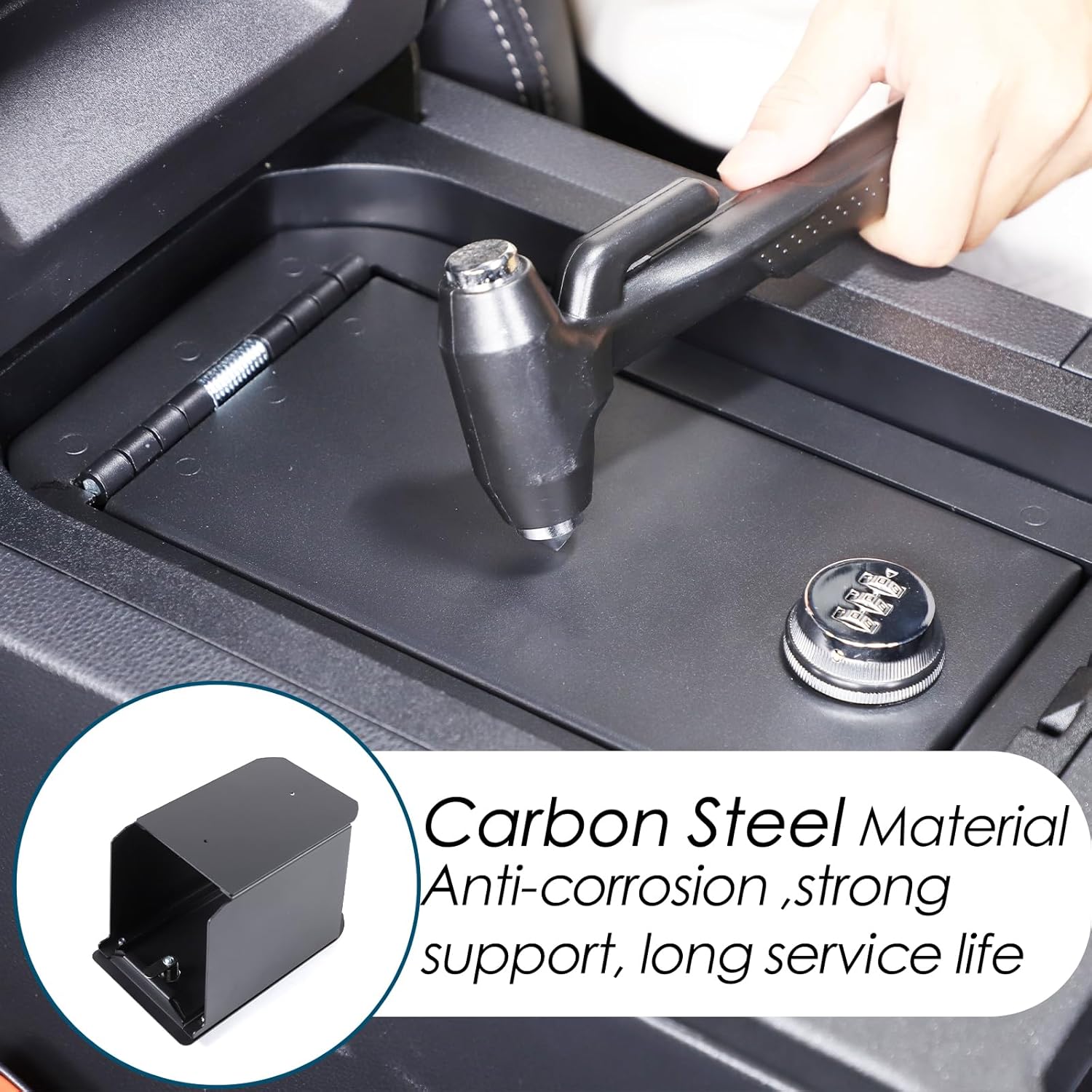 Center Console Safe Lock Box Compatible with Toyota Land Cruiser 250 Prado J250 LC250 2024 2025 Accessories, Center Armrest Lockbox Security Storage Organizer Box