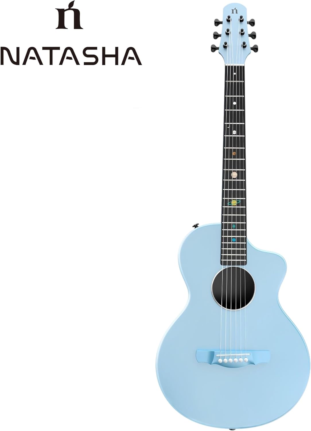 Natasha Asteroid Carbon Fiber 38-inch Folk Guitar（Ocean Blue）,Acoustic Guitars/Travel Guitars,Integrated Casting With Carbon Fiber Composite Material, light and portable.