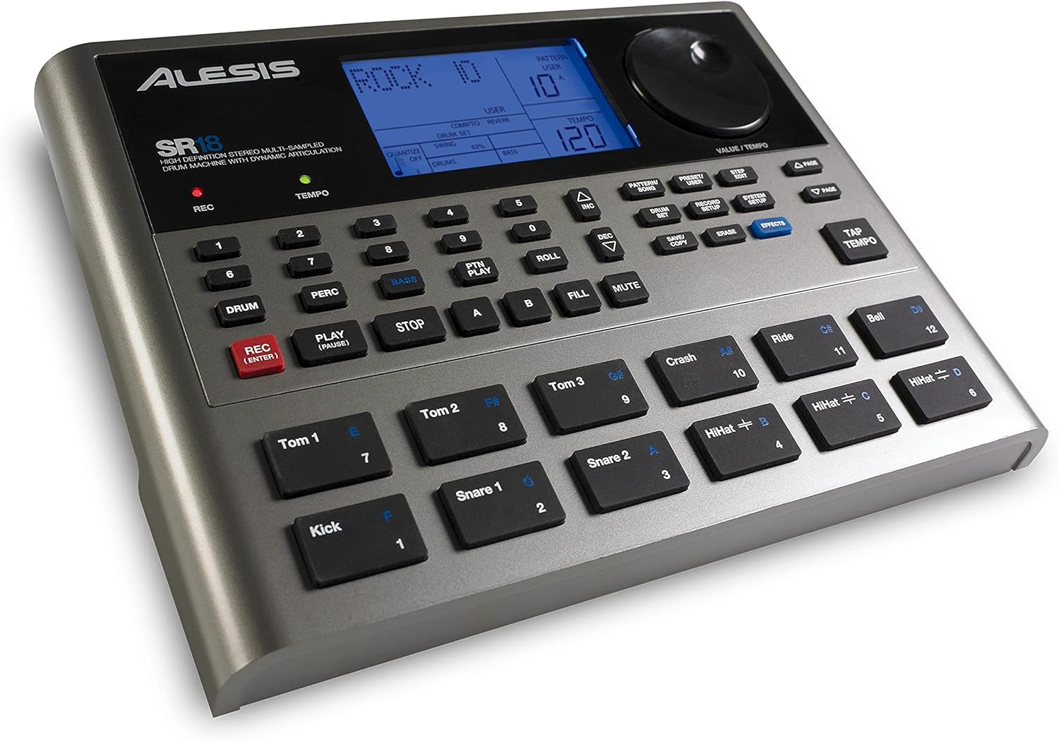 Alesis SR-18 Studio Drum Machine Bundle with Boss FS-6 Dual Footswitch