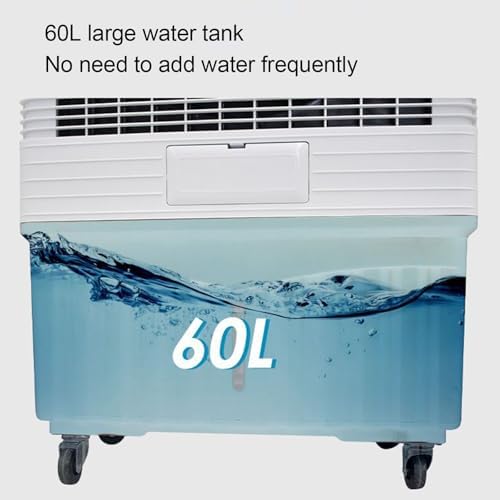Evaporative Air Cooler, 210w Swamp Cooler Air Conditioner with 16 Gal Water Tank, Industrial Air Conditioning Fan, 12H Timer, 3 Modes & Speeds, Portable Cooling Fan, Indoor or Outdoor
