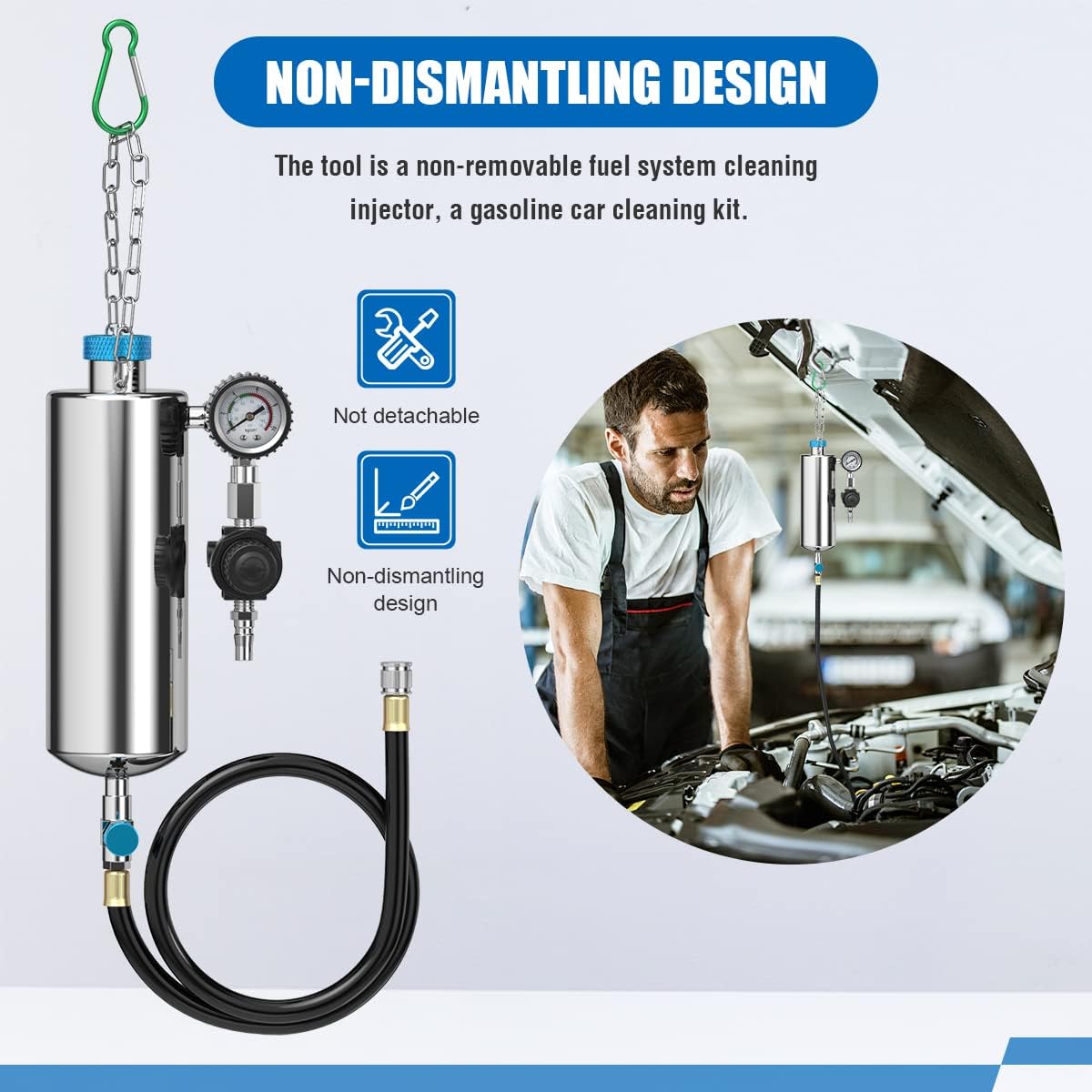 Fuel Injector Cleaner Kit, Non-Dismantle Fuel Injection System Cleaner Tester 1L 150PSI Fuel Injector System Cleaning Machine Tool Catalytic System Cleaner Converter Cleaner for Gasoline Cars Vehicle