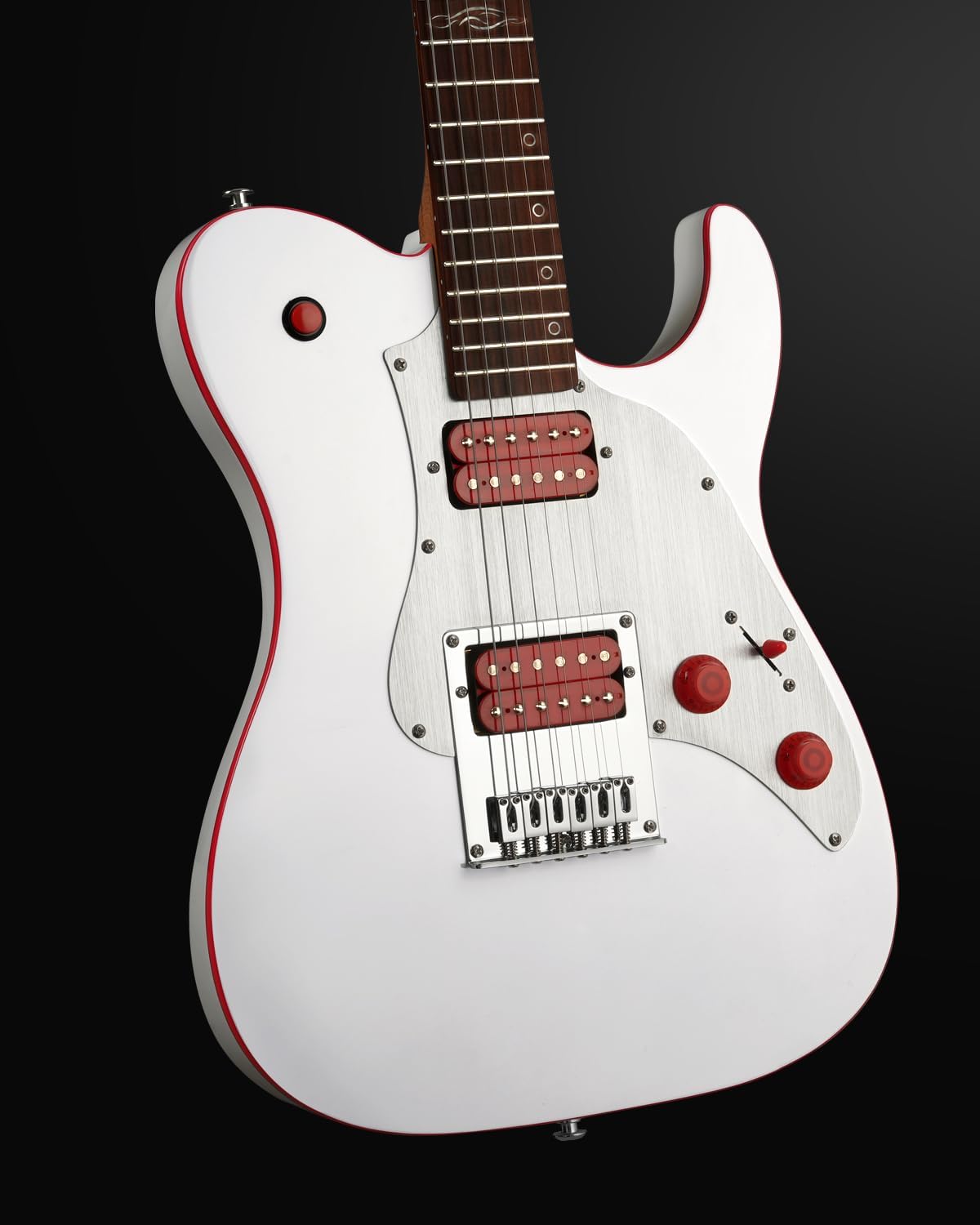 WestCreek TT-50KS Solid Body Electric Guitar, Mahogany Body, Maple Neck, Rosewood Fretboard, Rounded End Frets, Bone Nut, 22 Frets (White)