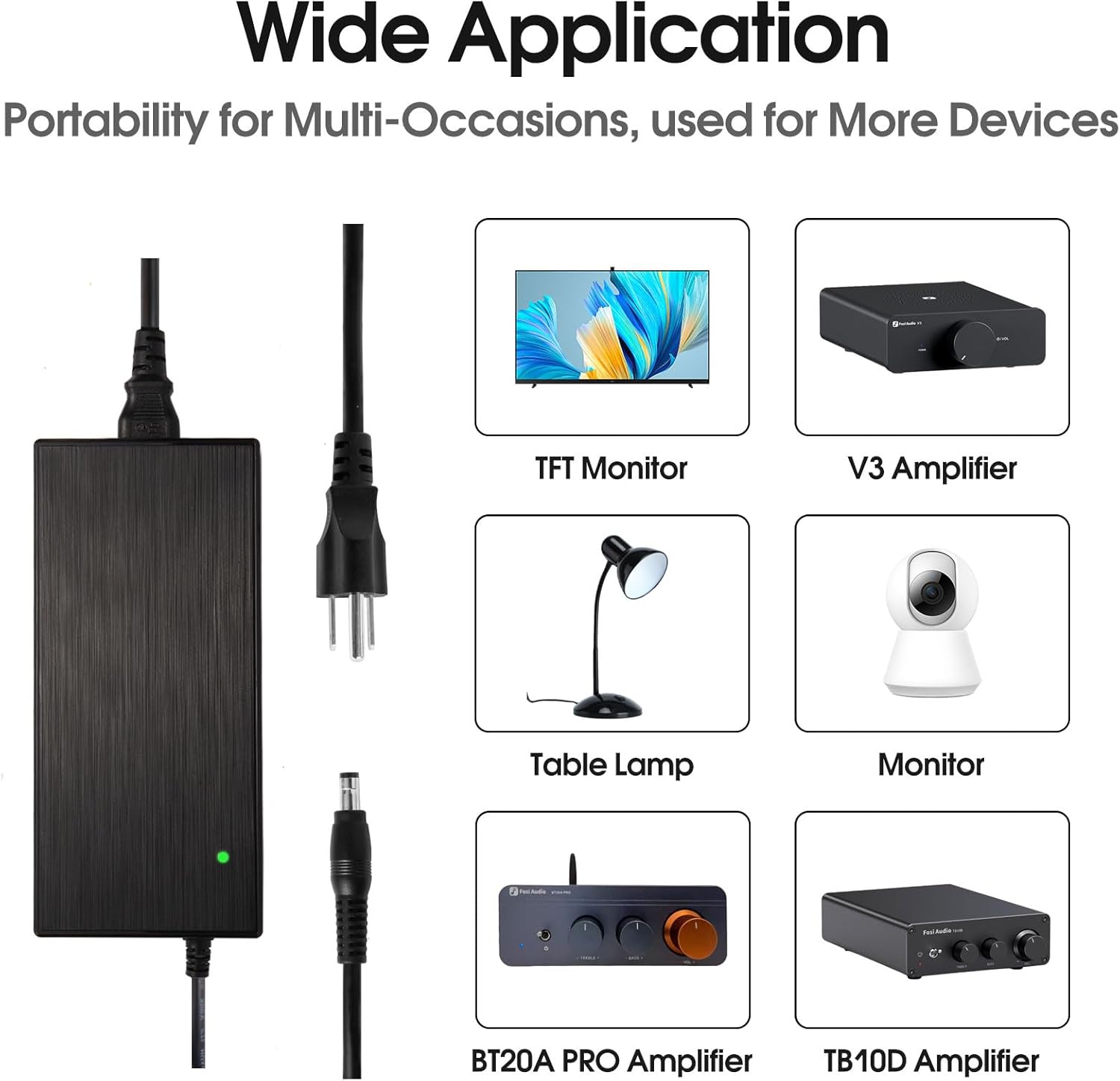 DC48V Power Supply 480W 48V 10A Adapter for Home Audio Amplifier ZA3, V3, V3 Mono, TB10D Amp,BT20A Pro for TPA3255 Stereo Class D Amplifier A07 & A07 MAX & A08 PRO & A70