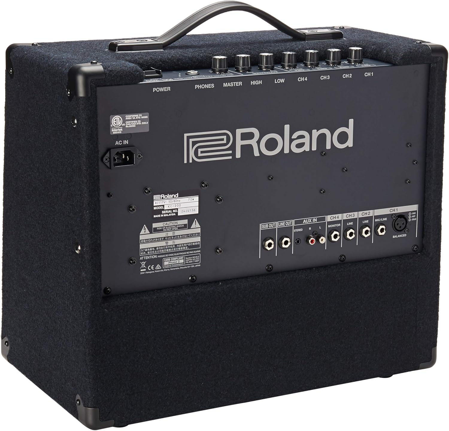Roland KC-200 4 Channel Mixing Keyboard Amplifier, 100-Watt & RAC-KC200 Custom KC-200 & KC150 Keyboard Keep Looking with This Authentic Amp Cover | Protect The Cabinet from Minor Scuffs, Dust & Dirt
