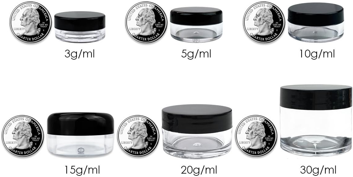 (2000 Pcs) Beauticom 5G/5ML Round Clear Jars with White Lids for Acrylic Powder, Rhinestones, Charms and Other Nail Accessories - BPA Free