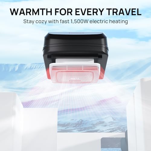 TURBRO RV Air Conditioner, 15,000 BTU Cooling with 1,500W Electric Heating, Non-ducted Rooftop Unit with Lift Handles, Ceiling Assembly with Atmosphere Lamp, 115V AC, Remote and WiFi-Controlled, Black