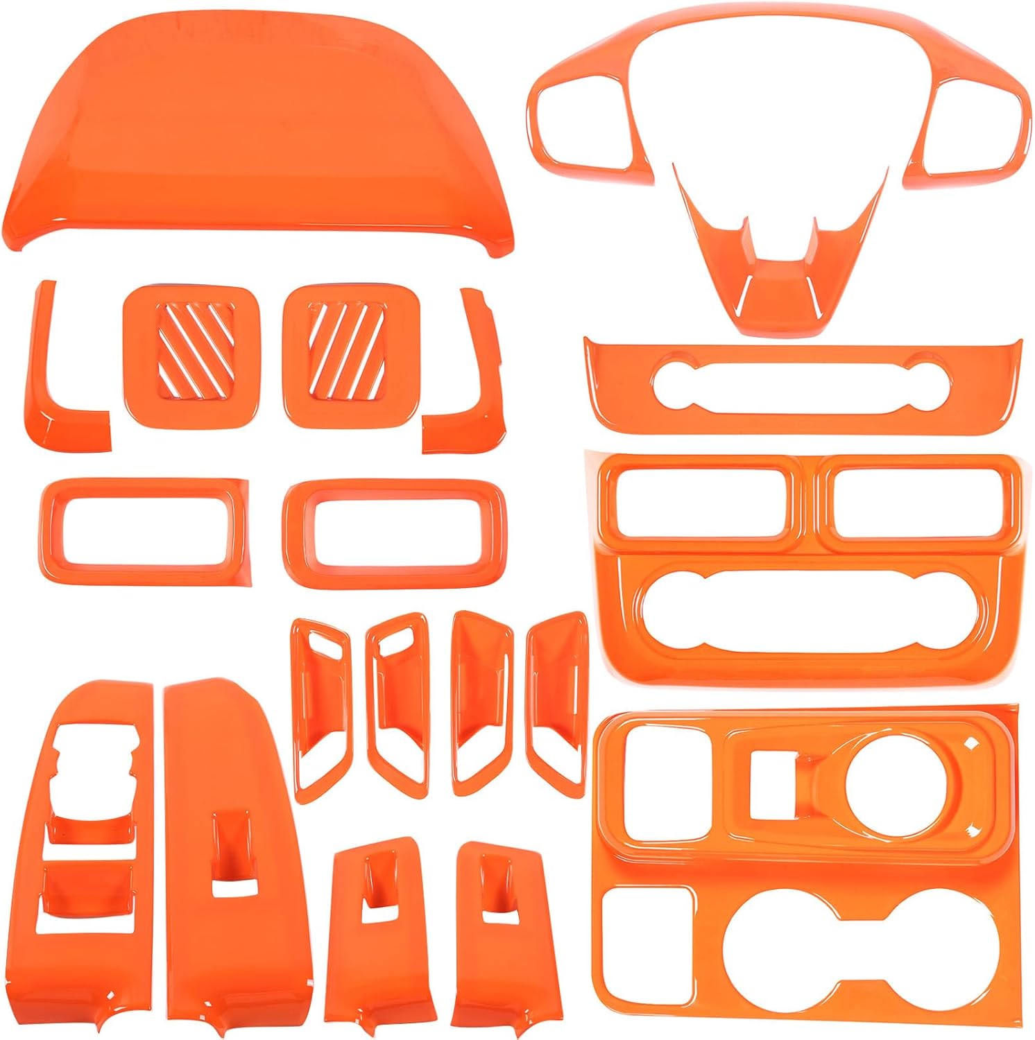 Car 20Pcs Interior Decoration Trim Kit Compatible with Ford Maverick 2022-2024 Center Console A/C Volume Switch/Dash Outlet Vent/Gear Shift/Door Handle/ Window Lift Panel Protector Cover Accessories