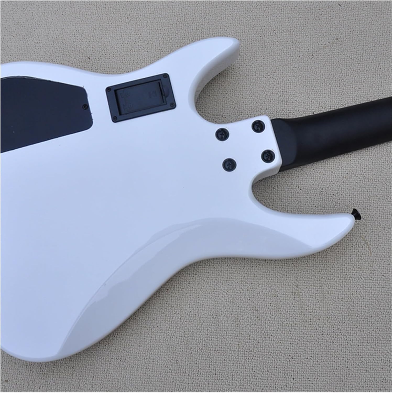 VENEKA Headless Electric Guitar White 39 Inches Headless Electric Guitar with Basswood Body Rosewood Fretboard